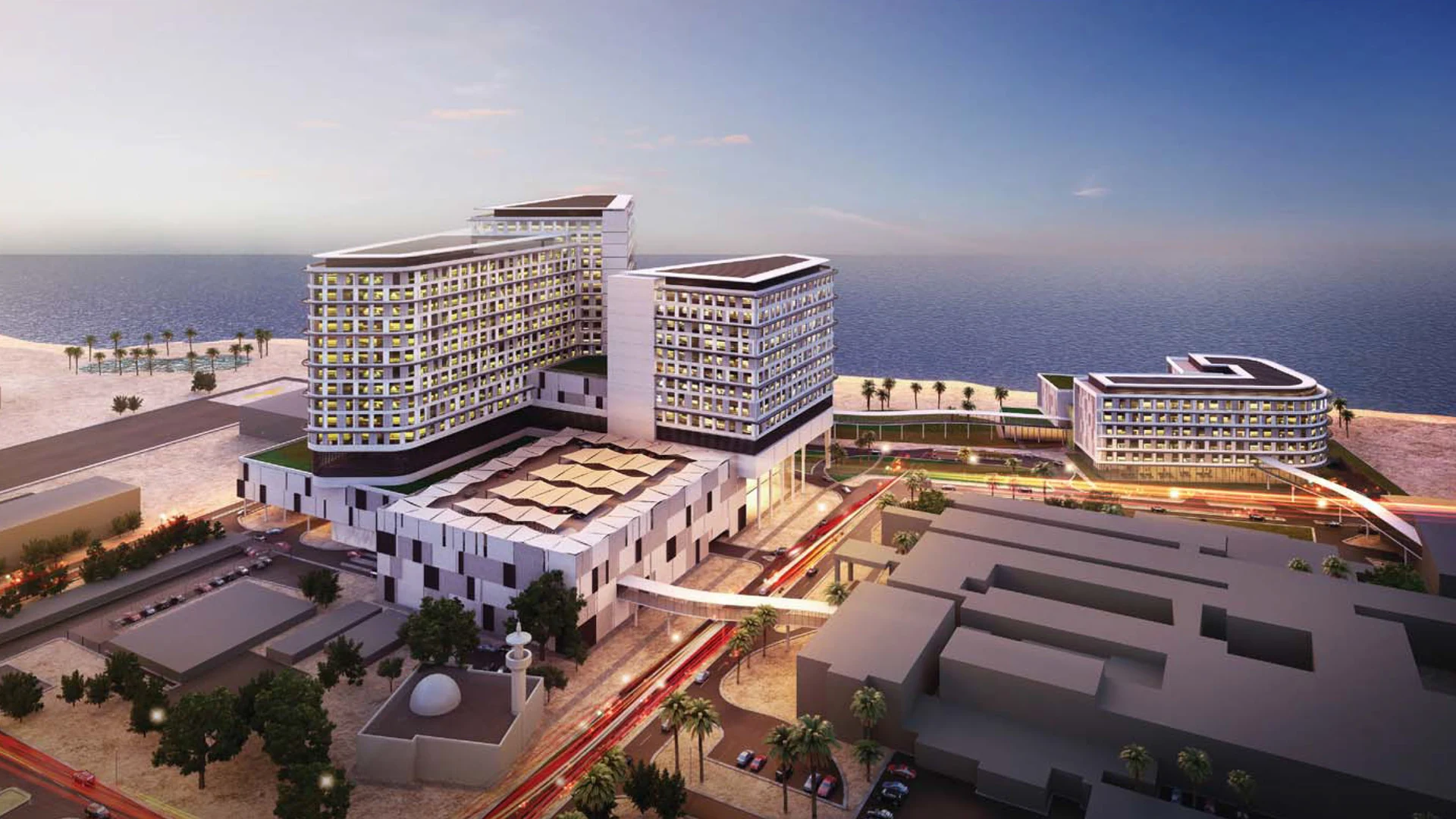 Kuwait New Maternity Hospital — aerial view.